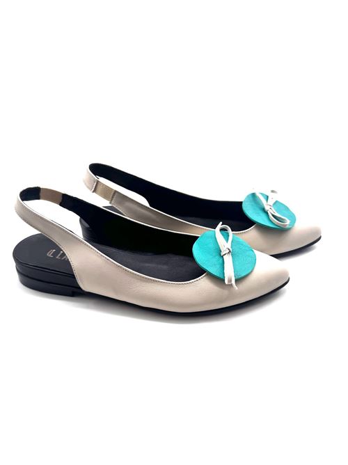 Slingback donna con accessorio turchese IL LACCIO | ATENE15NAPPAICE/SMERALDO